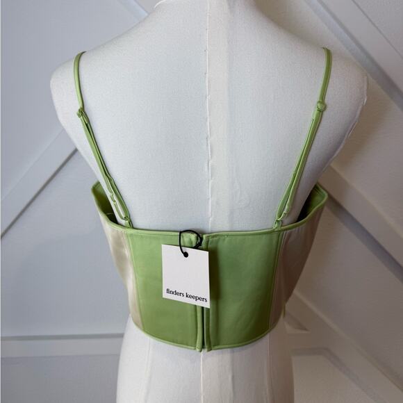 NWT Finders Keepers Tiana Corset Top Lime And Cream Size 8 (AU/UK 12) Large - Picture 8 of 14